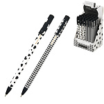 Ручка шариковая " Bruno Visconti " Black&White. Happy write, синяя 0,38мм, толщина письма 0,38мм, пластиковый корпус, покрытие soft-touh, цвет корпуса - ассорти multicolor, колпачок с клипом, сменный стержень, картонный дисплей