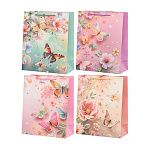 Пакет бумажный " Basir " 31*41*12см Цветы бабочки, ассорти (без возможности выбора дизайна), ламинированный, голография