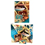 Открытка " Мир открыток " 6-77 С Юбилеем! 60лет Мужская- Вечерняя прогулка, 428*555мм, блестки, сложнотехническая, текст