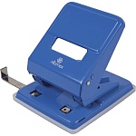 Дырокол на 45л " Attomex " металлический, встроенная линейка, синий