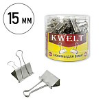 Зажимы " KWELT " серебряные 15мм 60шт/уп