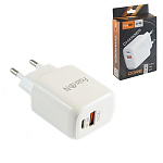 Блок питания сетевой " FaisON " C-16 Core белый, 3,0А, QC3.0, FCP, SCP, AFC, PD3.0, 20W, USB, Type-C, пластик (кабель в комплект не входит)
