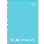 Записная книжка МАЛЫЙ ФОРМАТ А6 спираль 80л " Hatber " Newtone Pastel Незабудка, клетка, обложка - глянцевый ламинированный картон, белый блок, отрывные листы