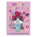 Бумага цветная МАЛЫЙ ФОРМАТ А5 газетная, двухсторонняя, 16л 8цв " Феникс " Красотка, на скобе