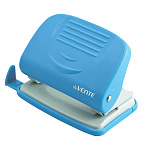 Дырокол на 20л " deVente " Neon металл/пластик, встроенная линейка со шкалой, съемный поддон для конфетти, неоновый голубой