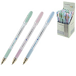 Ручка шариковая " Bruno Visconti " CrystalWrite. Zefir, синяя 0,38мм, толщина письма 0,36мм, пластиковый корпус, цвет корпуса - ассорти, резиновый держатель, металлизированный наконечник, колпачок с клипом, сменный стержень, картонная упаковка