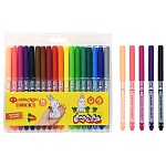 Фломастеры " Каляка-Маляка " 18цв Зайчики смываемые, на водной основе, принт на корпусе, круглые, вентилируемый колпачок, блистер, европодвес