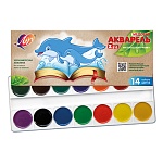 Краски акварельные без кисти ZOO 14цв " Луч " медовые, пластиковая палета, картонная упаковка
