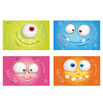 Альбом А4 20л " ПЗБМ " Монстрята (ассорти), на скобе, обложка- ламинированный картон, твин-лак, блок- офсет 100г/м2, 5 дизайнов в спайке