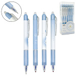 Ручка пиши-стирай автоматическая " KWELT " Smile, гелевая 0,5мм синяя, резиновый держатель, с силиконовым ластиком, ассорти 3 дизайна, пластиковая упаковка