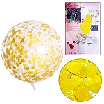 Шар латексный " KWELT " 20"/50см Bobo прозрачный с золотыми конфетти