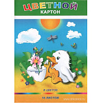 Картон цветной А4 16л 8цв " Лилия Холдинг " Утенок, в папке, линейка