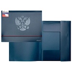 Папка на резинках " deVente " А4 Герб темно-синий, пластик 0,4мм, текстура поверхности - песок