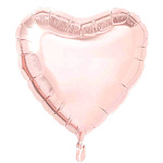 Шар фольгированный 18"/46см Сердце розовое золото