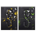 Блокнот А5 спираль сверху 80л " Hatber " Seasons Сезоны, клетка, обложка - мелованный картон, матовая ламинация, 3D лак, 2 дизайна