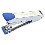 Степлер №10 на 15л " Attomex " 80скоб металлический, встроенный антистеплер, один режим скрепления скоб, глубина закладки бумаги 35мм, металлический механизм подачи скоб, синий, картонная упаковка