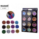 Набор блесток декоративных " Mazari " № 7 12цв 5,6г, картонная упаковка