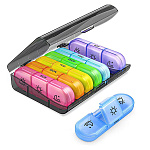 Контейнер пластиковый (таблетница), 21 секция, 10,5*11,5*4см, 7 съемных ячеек " KWELT " пакет