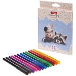 Фломастеры " Hatber " Вот Енот 12цв круглые, вентилируемый колпачок, картонная упаковка, европодвес