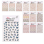 Наклейки для ногтей Бабочки 18 дизайнов 8,5*13см, индивидуальная упаковка, европодвес