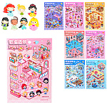 Наклейки детские " Mazari " Румбокс, Принцессы, 155*225мм, 1 локация, 1 лист с наклейками, 8 дизайнов, пакет, европодвес,