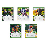 Тетрадь А5 12л линия " Erich Krause " Пиксельные звери, офсет, на скобе, обложка - мелованный картон, 5 дизайнов в спайке