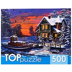Пазлы " TOPpuzzle " 500элементов Зимний пейзаж 48,5*34,5см, картонная упаковка 15,2*19,2*6,8см