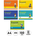 Альбом с пластиковой обложкой А4 спираль 40л " Hatber " Крутые парни (ассорти), блок- офсет 100г/м2, 5 дизайнов в спайке