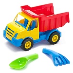 Песочный набор " Karolina toys " Крош в наборе: самосвал Крош 23*10,5*12см, совок, грабли