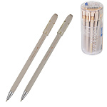 Ручка шариковая " Bruno Visconti " Total beige, синяя 0,5мм, толщина письма 0,4мм, пластиковый корпус, покрытие soft-touch, цвет корпуса - бежевый ассорти, металлизированный наконечник, колпачок с клипом, сменный стержень, пластиковый тубус