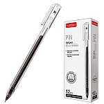 Ручка гелевая " Hatber " Pin черная 0,5мм, толщина письма 0,25мм, трехгранная, рельефный держатель, прозрачный, пластиковый корпус, картонная упаковка