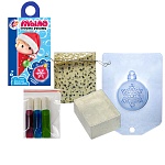 Набор для мыловарения " Луч " Елочный шарик, состав: мыльная основа 100гр, красители пищевые 5мл 3цв, форма для мыла, инструкция, картонная упаковка 18*18см