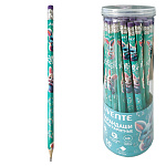 Карандаш ч/гр " deVente " Triolino Little Rabbit HB с ластиком, трёхгранный, деревянный, цвет корпуса - зеленый с рисунком, заточенные, пластиковая туба