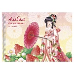 Альбом А4 40л спираль " Эксмо " Леди и ягоды, обложка - мелованный картон, выборочный лак, блестки, офсет 110г/м2