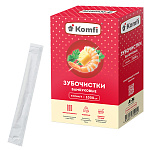 Зубочистки " Komfi " бамбуковые 1000шт в индивидуальной упаковке, картонная упаковка