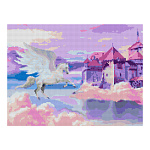 Картина алмазная " Lori " 30*40см Розовый слон, полное заполнение, основа с цветной схемой, комплект квадратных страз, стилус, лоток для страз, сухой клей, холст без подрамника с клеевой основой