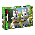 Пазлы " Hatber " 260элементов ECO Зайчата 22*33см, картонная упаковка