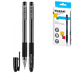 Ручка гелевая " Mazari " Regina черная 0,5мм, пулевидный пишущий узел, полупрозрачный пластиковый корпус, резиновый держатель, картонная упаковка