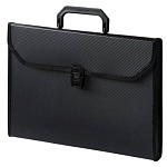 Портфель пластиковый " Бюрократ " А4 13 отделений черный, с окантовкой