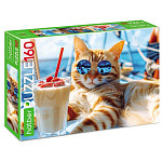 Пазлы " Hatber " 160элементов ECO Котик на релаксе 33*22см, картонная упаковка