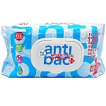 Салфетки влажные 120шт " Antibac " Антибактериальные, клапан, пластиковая крышка