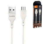 Кабель сетевой USB - micro USB " FaisON " BX1 EZSync белый, круглый, 1м, 2,1А, силикон
