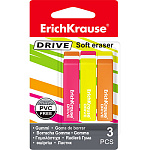 Набор ластиков " Erich Krause " Drive 57*15*13мм 3шт, в блистере