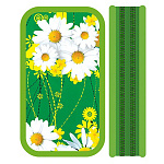 Пенал " Пчелка " ПО-090 2 отделения 105*190*30мм Яркие ромашки, тканевый торец