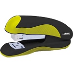 Степлер №24/6, 26/6 на 20л " deVente " Monochrome 100скоб пластиковый, противоскользящая резиновая вставка, два режима скрепления скоб, глубина закладки бумаги 45мм, металлический механизм подачи скоб, черный с неоновым желтым, картонная упаковка