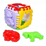 Игра логическая 3+ " Рыжий кот " Куб средний Любимая ферма, состав: 1 куб, 6 фигур, размер 10,5*10,5см