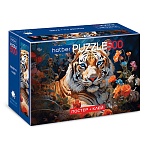 Пазлы " Hatber " 500эл Premium Комбо-набор Взгляд тигра 48*33см, в наборе: постер, клей 85г, шпатель, картонная упаковка