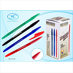 Ручка шариковая " Basir " синяя 1,0мм, толщина письма 0,5мм, рифленый держатель, чернила на масляной основе, цвет корпуса- синий