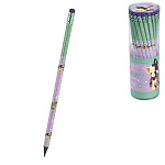 Карандаш ч/гр " Bruno Visconti " Kids Color. Бульдог, НВ с ластиком, трехгранный, пластиковый, заточенный, пластиковый тубус