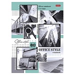 Бизнес-блокнот БОЛЬШОЙ ФОРМАТ А4 7БЦ 80л " Hatber " Office Style, клетка, обложка - матовый ламинированный картон, 5-цв блок, сшивка